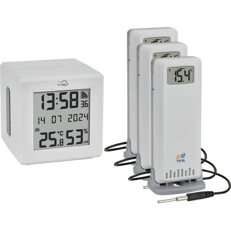 TFA Dostmann TFA.me Starter Set WLAN Gateway ID-01 mit 3 Sendern ID-A3 Termometro digitale senza fili Bianco 35.8104.02 (1/5)