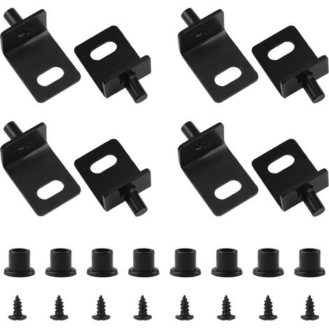 Cerniere a 4 perni, cerniere a perno a scomparsa per porte, cerniere a perno per porte resistenti, adatte per ante di armadi e mobili in legno (nere). (1/5)