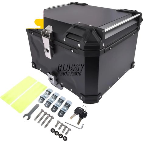Coffre de moto, capacité de 55L, design étanche, alliage d'aluminium, compatibilité universelle, serrure de sécurité (1/5)