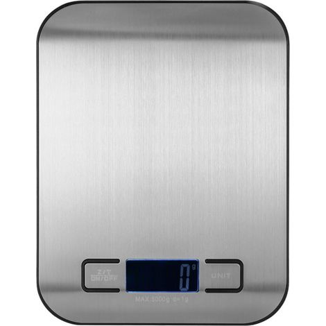Tragbare elektronische Küchenwaage 5 kg, Mini-Präzisionswaage zum Backen, Digitalanzeige, schwarzer Sockel (1/5)