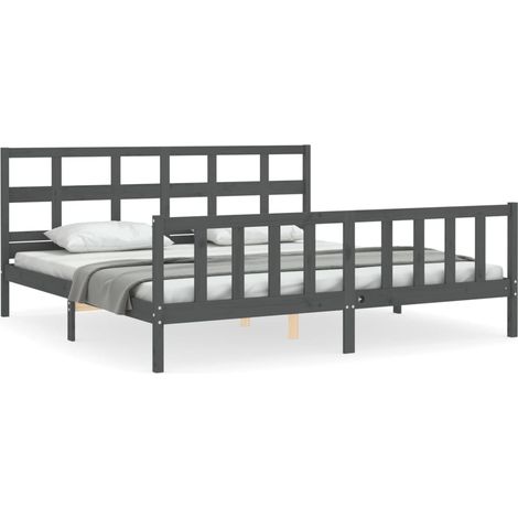 Maison Exclusive - Estructura de cama con cabecero madera maciza