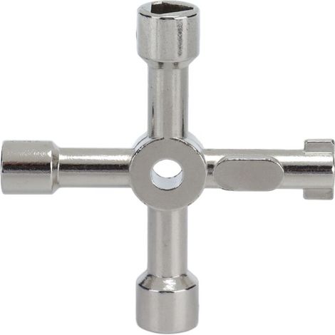 Jeffergarden Clé utilitaire multifonctionnelle 4 en 1 en alliage de zinc pour vannes d'armoire (1/5)