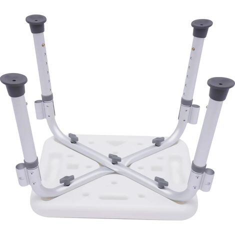 Silla de ducha, altura regulable, diseño antideslizante, color blanco. (1/2)