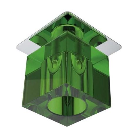 Spot encastré carré chrome cristal vert G4 20W SK-19