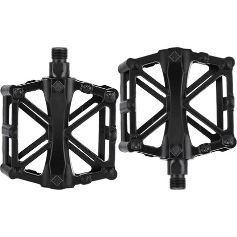 Couvre-pédales de vélo, vélo de route, VTT, alliage d'aluminium, ultraléger, large et plat, antidérapant, pièces de vélo, clip de vélo, couvre-pédale (noir) (1/5)