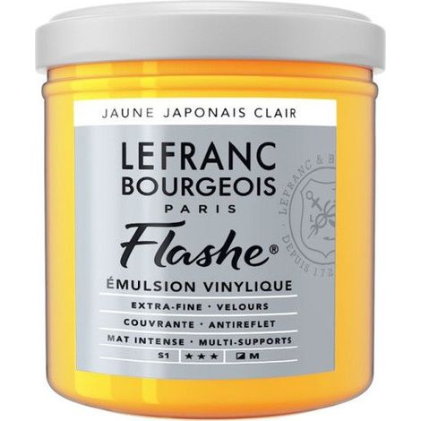 Peinture vinylique - Flashe - Jaune japonais - 183 - Lefranc Bourgeois - 125ml