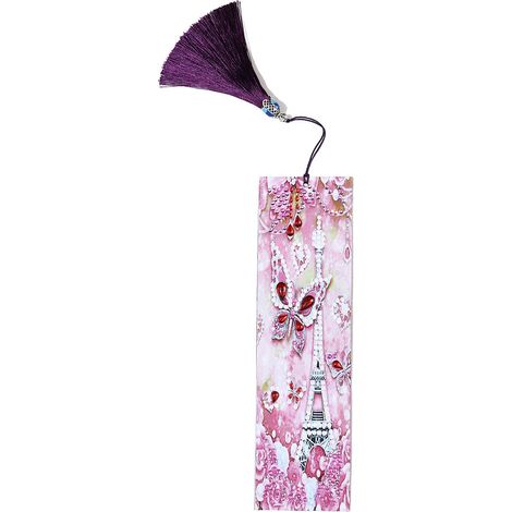 Marque-page en forme de diamant à faire soi-même, motif Tour Eiffel - Cadeau pour enfants avec pompon