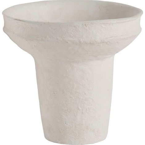 Vase déco en ciment blanc pour intérieur contemporain - blanc minéral mat (1/3)