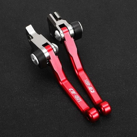 Aplicable a las manetas de freno y embrague plegables de aleación de aluminio para motocross HONDA CRF450X 2005-2018 Off-Road Pit Dirt Bike CRF 450X (LOGOTIPO rojo) (1/5)