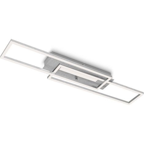 LED Deckenleuchte Memoryunktion getrennt schaltbar 40W Silber Metall Briloner