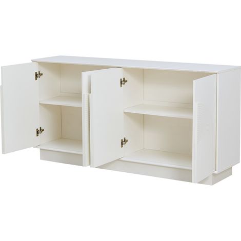 Credenza moderna bianca a 4 ante con porte ad arco in MDF, 160 cm (1/5)