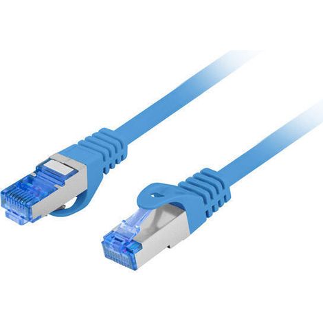 Cable de conexión Lanberg S/FTP cat.6A 0,25 m LSZH CCA Fluke aprobado azul (1/3)