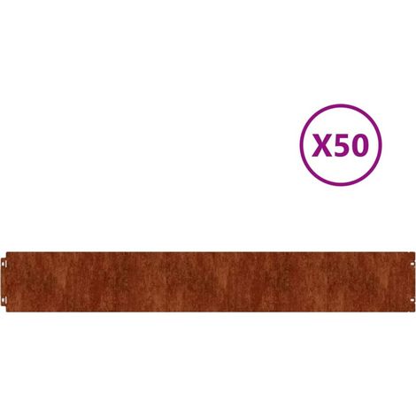 Bordes de césped acero corten flexible 10 piezas 15x103 cm vidaXL (1/5)