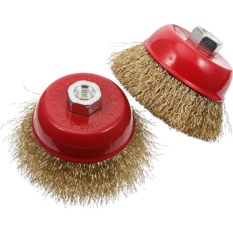 Lot de 2 brosses métalliques ondulées pour le décapage et l'ébavurage (1/5)