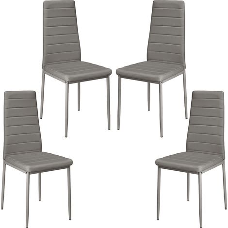 4tlg SET Esszimmerstühle Stuhl Küchenstuhl Esszimmerstuhl Wohnzimmerstühle Grau