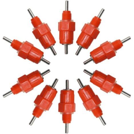 Automatique Tétine Abreuvoir,Abreuvoirs Automatiques Kit,Abreuvoir Volaille en Plastique,Volaille Automatique Abreuvoir,Abreuvoir de Volaille,Eau Mamelons Abreuvoirs,pour Poulet Canard Volaille,10Pc (1/4)