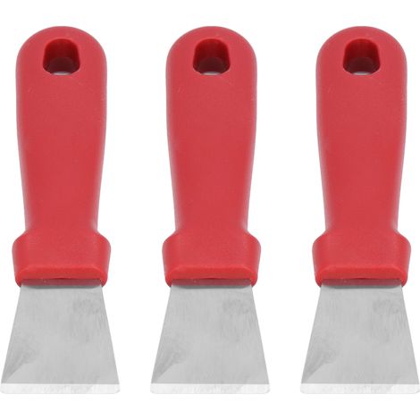 Lot de 10 pelles rouges pour nettoyage cuisine, grattoir à graisse, dégivrage frigo, couteau inox pour hotte et outil de nettoyage (1/5)