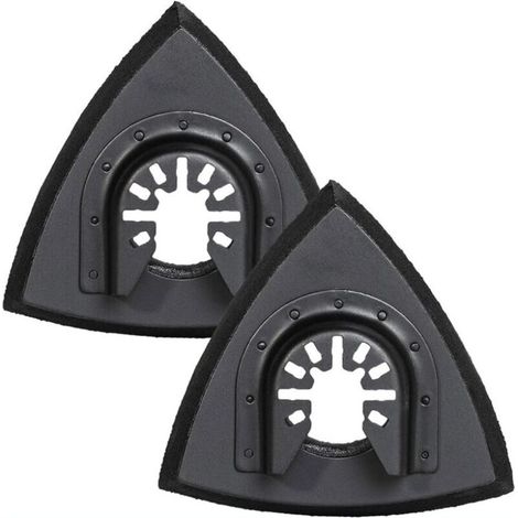 Patins de ponçage triangulaires 90mm - Plateau de ponçage pour outil multifonction oscillant pour ponçage du bois, 2 pièces