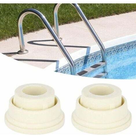 Tapones de goma para escaleras de piscina, juego de 2 tapones protectores para escaleras de piscina, patas de escalera blancas, almohadillas de repuesto para tapones protectores de goma para escaleras