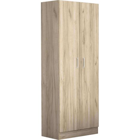 Armadio da interno guardaroba appendiabiti 2 ante in legno nobilitato bilaminato con asta appendiabiti Linea Classic - Gray (1/5)