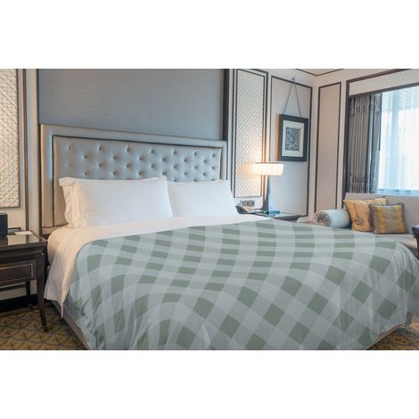 Copriletto estivo made in Italy 100% cotone piquet singolo matrimoniale piazza e mezza diverse fantasie Lovelycheck Verde - 2 Piazze