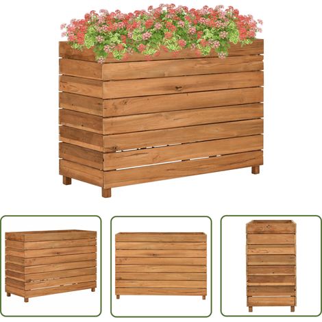The Living Store Hochbeet 100x40x72 cm Teak Altholz und Stahl - Hochbeet - Teakholz - Gartengeräte - Blumenerde - Pflanzenbehälter (1/5)