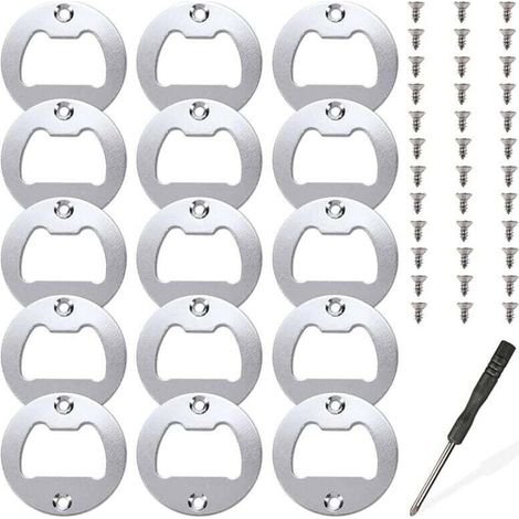 15 Sets Flaschenöffnereinsätze, Metalleinsatz-Teilesatz für Flaschenöffner, Harzgussformen, Harz-Bieröffner, DIY-Zubehör (1/4)