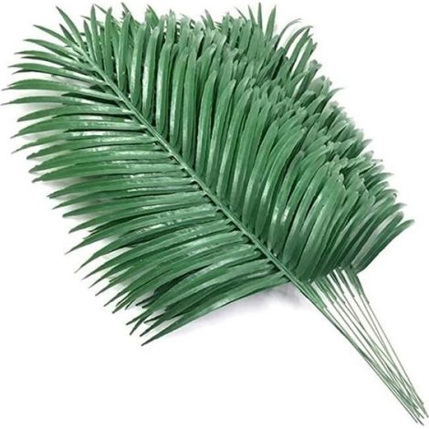 18 PièCes SéRies Feuilles de Palmier Artificielles Plantes Faux Feuilles de Palmier Tropical Grandes Feuilles de Palmier Verdure (1/4)