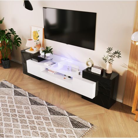 TV Möbel Schrank aufbewahrung 200 cm LED Schwarz HAVRYA (1/5)