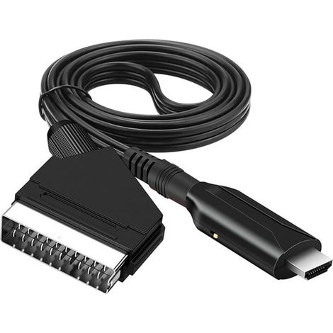 [NUNCA USADO] Cable SCART a HDMI - Adaptador SCART a HDMI - Convertidor de audio y vídeo SCART a HDMI todo en uno 1080p/720p (1/4)