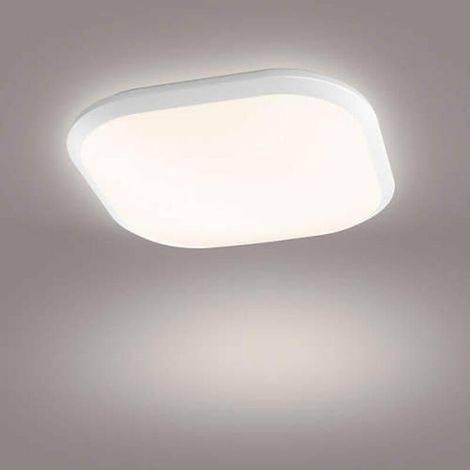 Plafonnier LED salon Canaval LED L30 cm 18W - Carré - Blanc - Blanc (1/5)
