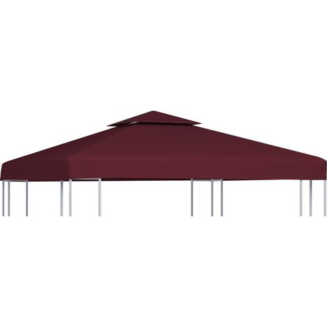 Pavillon-Dachplane mit Kaminabzug 310 g/m² 3x3 m Weinrot