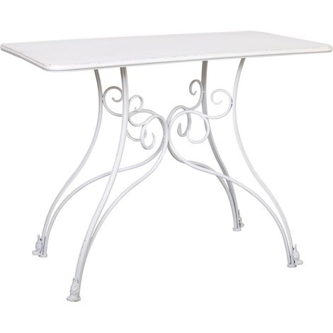 Recibidor de metal envejecido blanco 100x52x76 (1/5)