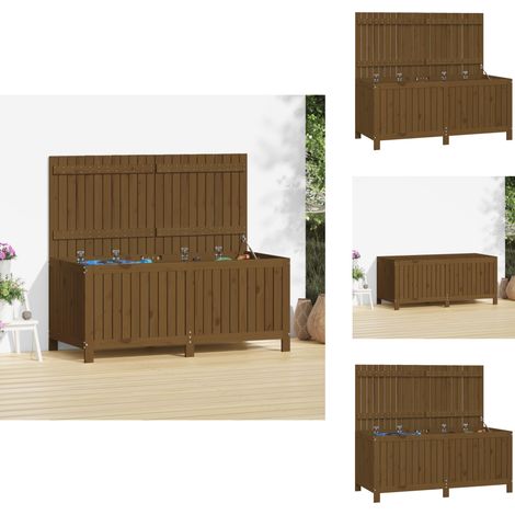 Boîte de rangement de jardin Marron miel 147x68x64 cm Bois pin - Boîte De Rangement Jardin - Coffre De Jardin - Rangement Extérieur - Meuble De Jardin - Bois De Pin (1/5)