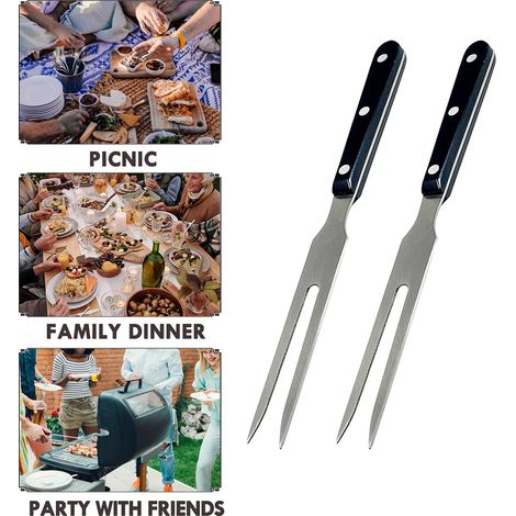 Set mit 2 Tranchiergabeln, Fleischgabeln, 25 cm lange Edelstahlgabeln für den Grill (1/3)