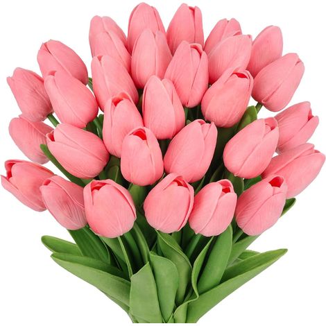 Tulipes artificielles (30 pièces), fleurs artificielles pour la Saint-Valentin, les mariages et la décoration intérieure (roses)-AquaForge