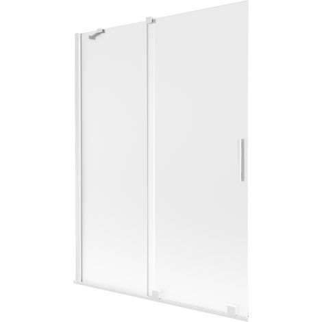 Mexen Velar paravent de baignoire coulissant à 2 panneaux 130 x 150 cm, givré, blanc - 896-130-000-31-20 (1/2)