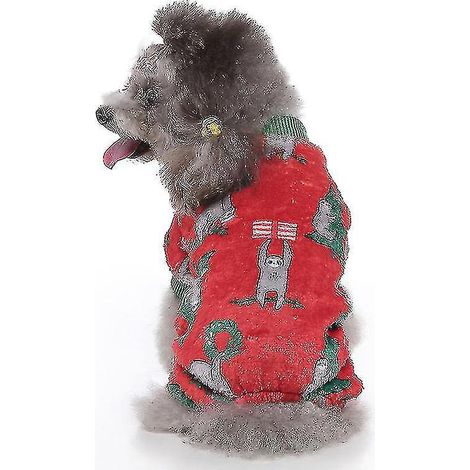 Pyjama Pour Chien Vtements Dhiver Nol Pull Chaud Pour Chien Doux Jours Froids Tenues Avec Elk Design, Combinaisons Pour Animaux De Compagnie Pulls Pou (1/4)