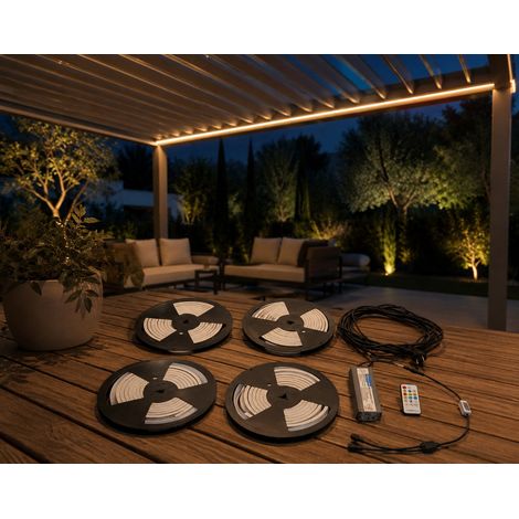 L'Arcolaio Luci LED in Silicone 8x8 mm per Pergola Bioclimatica Dimmer 3x6 m (1/5)