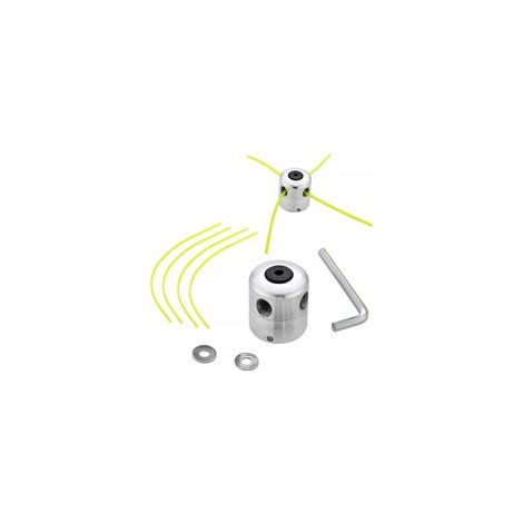 Tête de Débroussailleuse Universelle Aluminium Fils Tête Coupe-Bordure Tête Double Fil Bobine Tête Fil Nylon pour Tondeuse, 1 Têtes de Fil + 4 Fils (1/5)