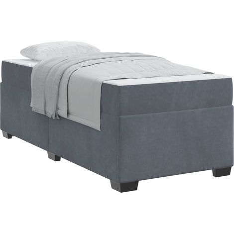 Maison Exclusive - Cadre de lit avec matelas Gris foncé 80 x 200 cm tissu