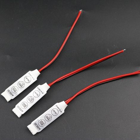 Mini 3-button manual controller for seven-color RGB LED strip, ultra-thin dimmer.
