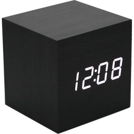 Wecker aus Holz – Mini-LED-Digitaluhr mit 3 Helligkeitsstufen und Sprachsteuerung. Ideal für Familienausflüge.