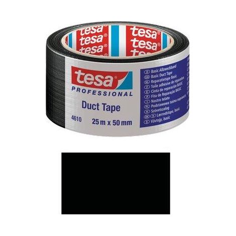 NASTRO ALTA RESISTENZA DUCT TAPE 4610 TESA - NERO MM 50 ML 25- 6 pezzi
