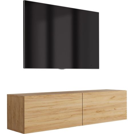 Mobile TV sospeso, Rovere Craft, 140 x 32 x 34 cm (1/5)