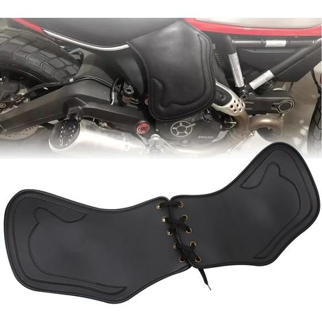 Sollbry Protector térmico para motocicleta, protector térmico para motor, 2 piezas de protector térmico de PU para motocicleta, cojín aislante térmico para motor, protector de asiento (1/5)