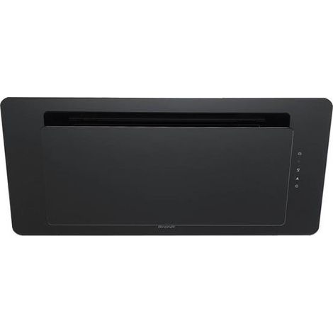 Brandt – Hotte décorative 90 cm – Aspiration périphérique – 3 vitesses – Filtre à graisse aluminium lavable – Éclairage LED – BHV1974IB (1/7)
