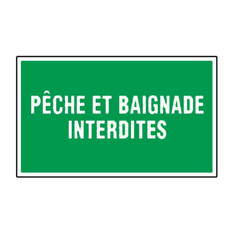 Panneau Pêche et baignade interdit - Rigide 330x200mm - 4160405 (1/3)