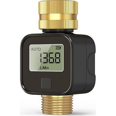 GIEX Débitmètre d eau en laiton Mesure précise du débit en temps réel Convient aux tuyaux d arrosage aux systèmes d irrigation aux (1/5)