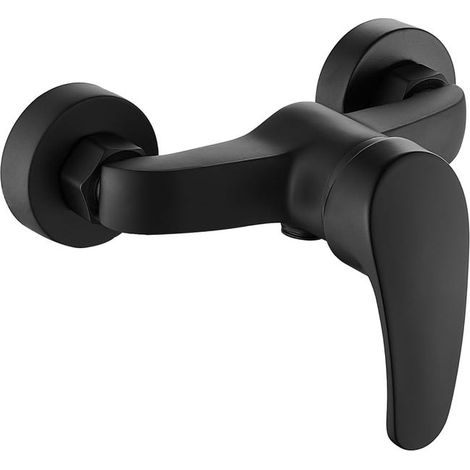 Robinet mitigeur de douche/baignoire en laiton noir 1/2", robinet de douche chromé pour salle de bain